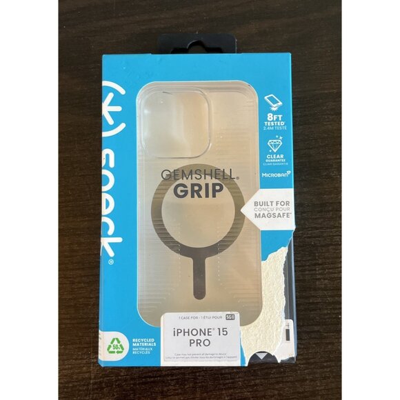 SPECK iPhone 15 Pro Gemshell Grip Built For Magsafe Phone Case Clear - Picture 1 of 4